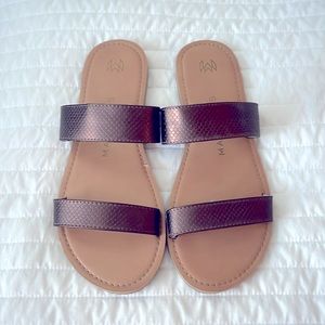 Malvados Bronze Leather Slip-on Sandals
